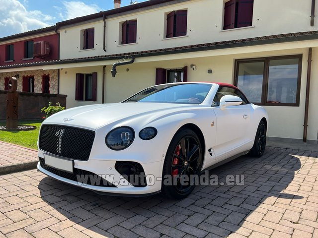 Rental Bentley Continental GTC W12 Number 1 White in Lisbon Portela airport