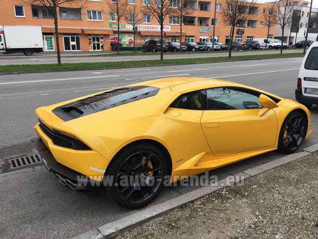 Rent the Lamborghini Huracan LP 610-4 Yellow car in Faro