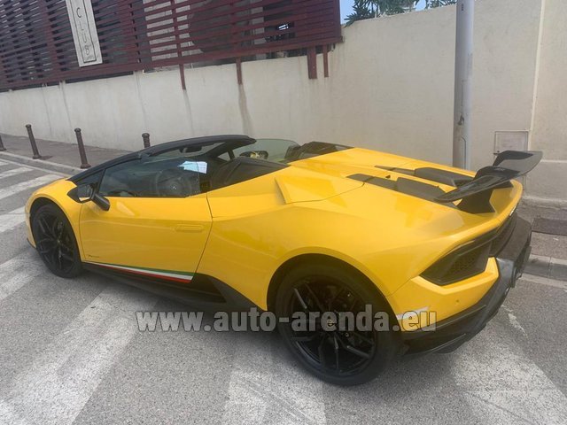 Rent the Lamborghini Huracan Performante Spyder car in Faro