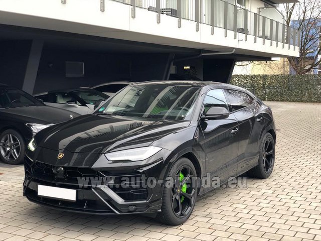 Rental Lamborghini Urus Black in Lisbon Portela airport